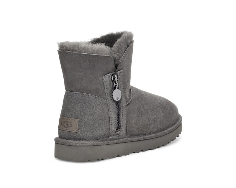 Grey Side-Zip Ankle Boots – In Stock