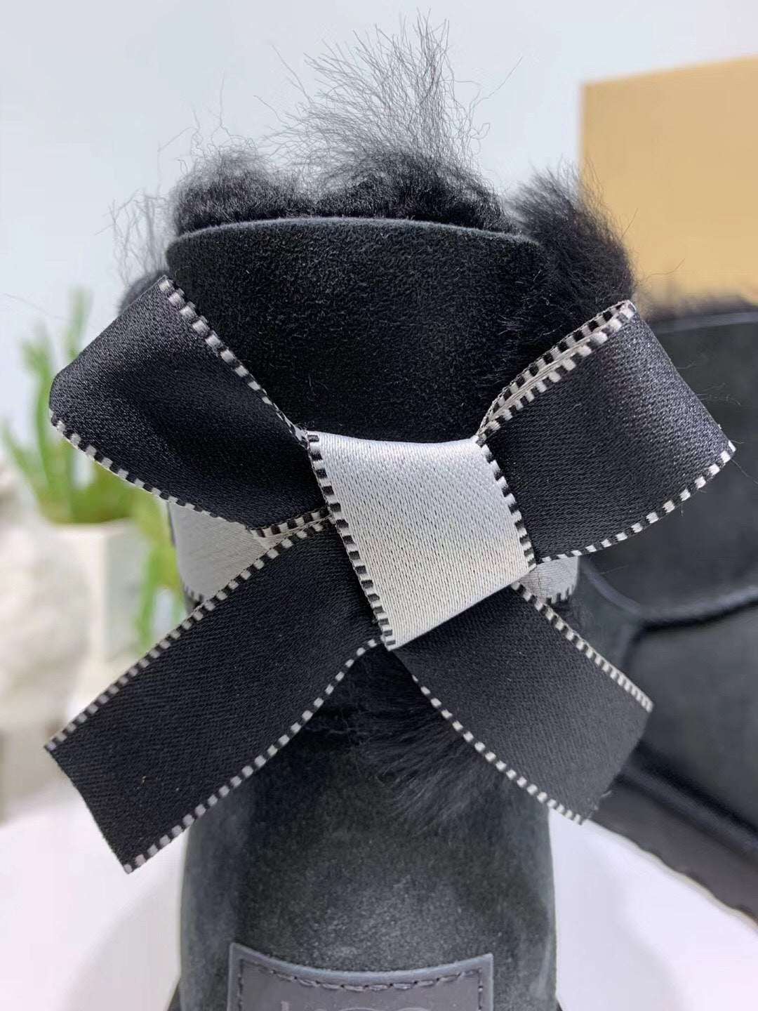 Black Bow Glitter Winter Boots – Mukosi Featured Style, In Stock