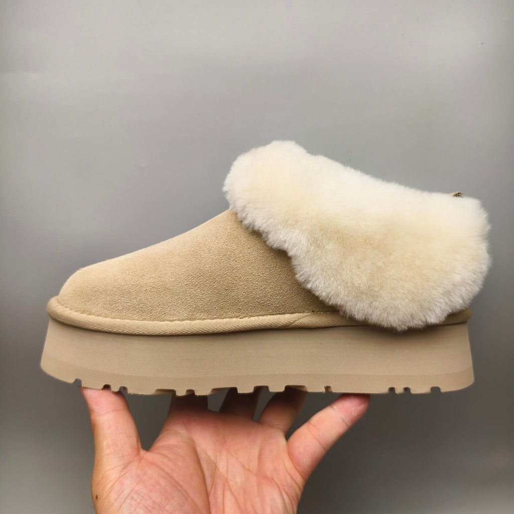 Sand Suede Thick-Sole Slip-On Lazy Shoes – In Stock