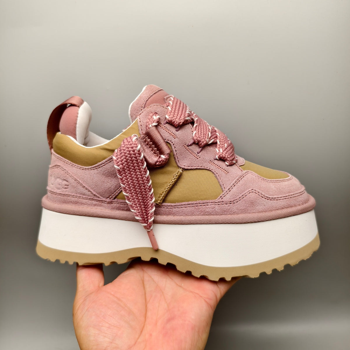 Pink Chunky Dad Sneakers – Lace-Up Casual, In Stock