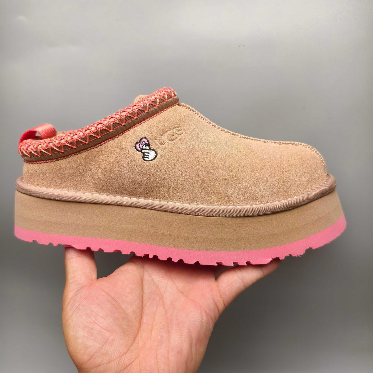 Pink Ethnic-Inspired Chunky Sole Casual Sneakers – In Stock