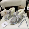 Iridescent Daisy Crystal-Embellished Ribbon Shoes – In Stock