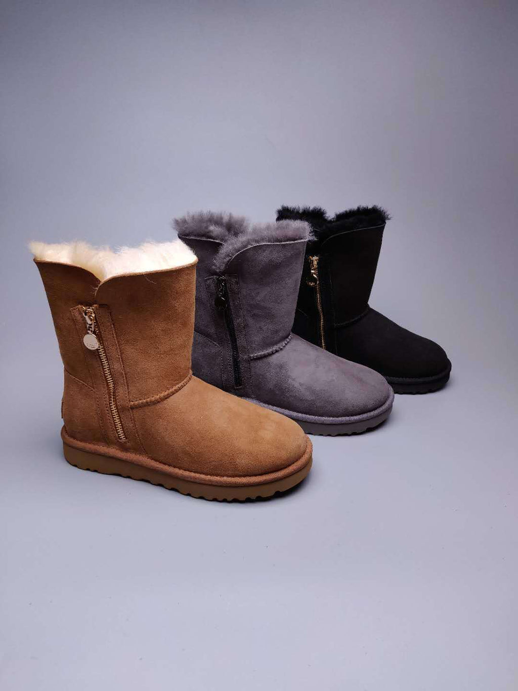 Black Side-Zip Mid-Calf Boots – In Stock