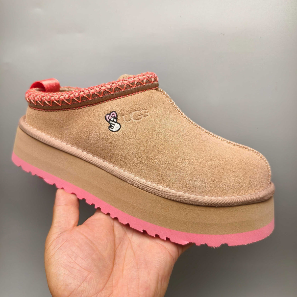 Pink Ethnic-Inspired Chunky Sole Casual Sneakers – In Stock