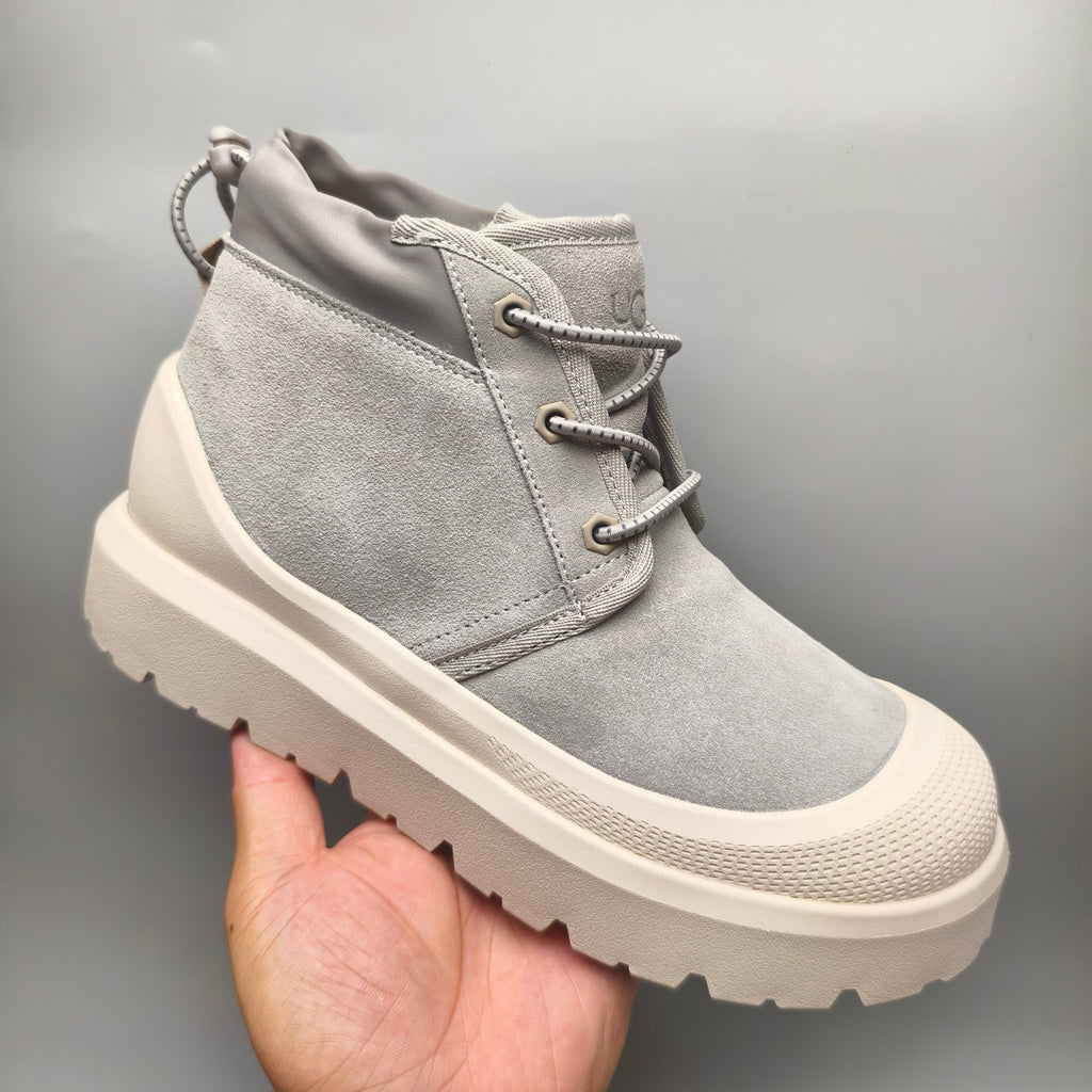 Light Grey High-Top Trendy Casual Sneakers – In Stock