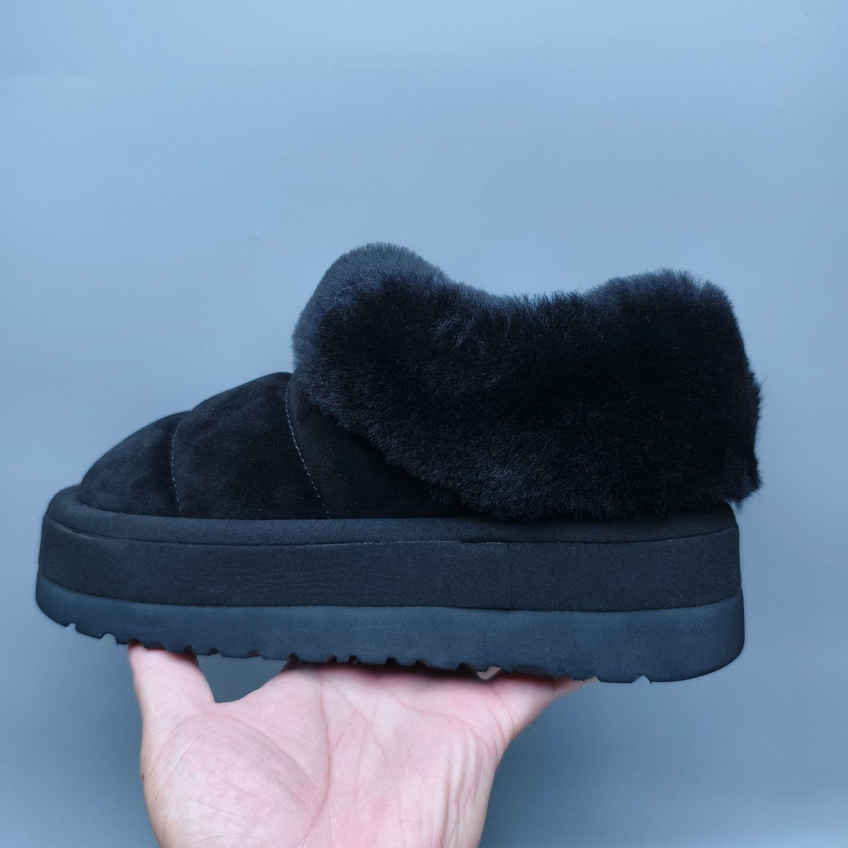 Black Thick-Sole Slip-On Casual Shoes – In Stock