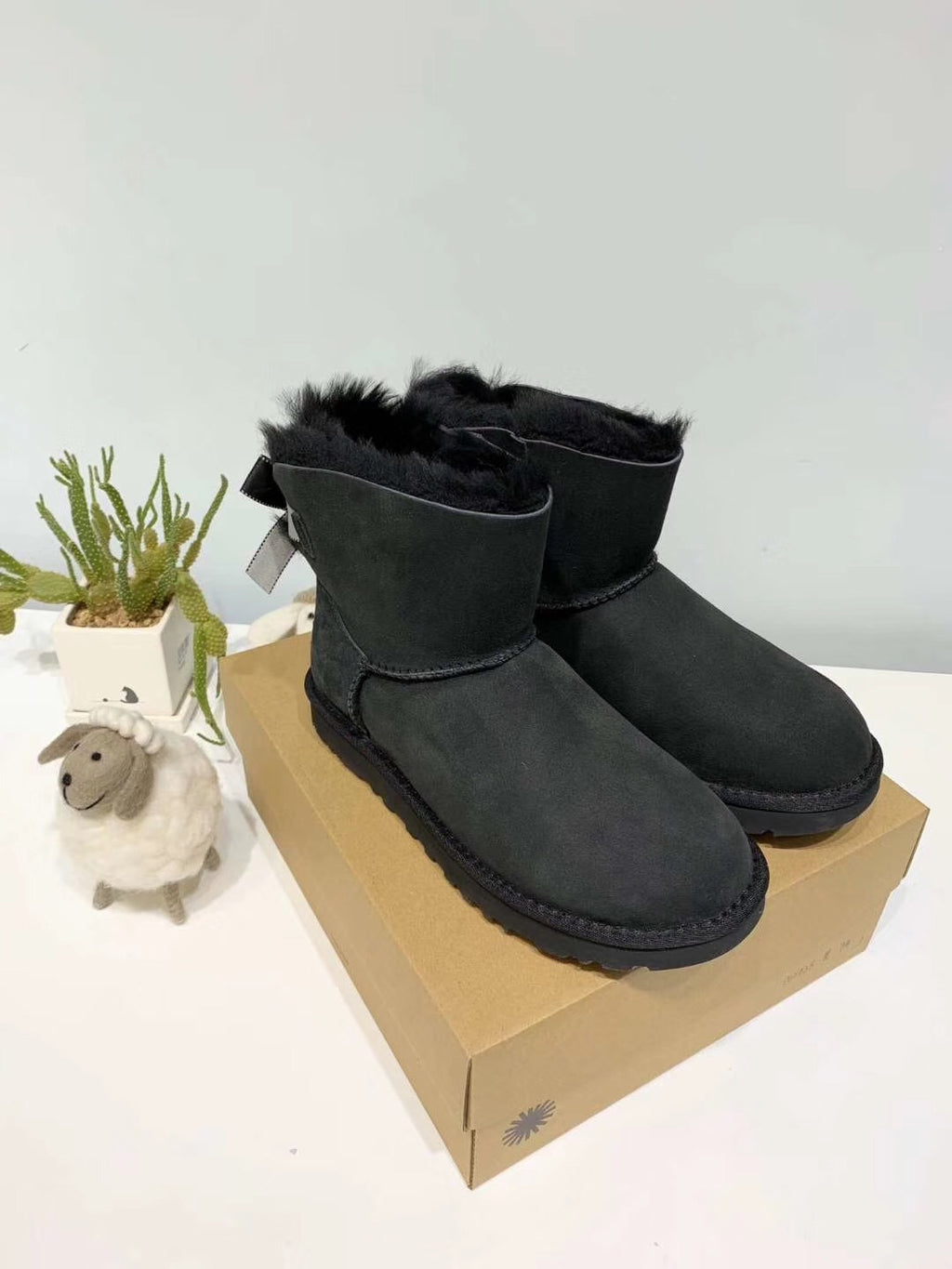 Black Bow Glitter Winter Boots – Mukosi Featured Style, In Stock