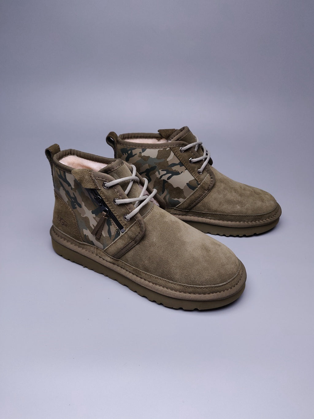 Army Green Color-Block Camo Men’s Sneakers – In Stock
