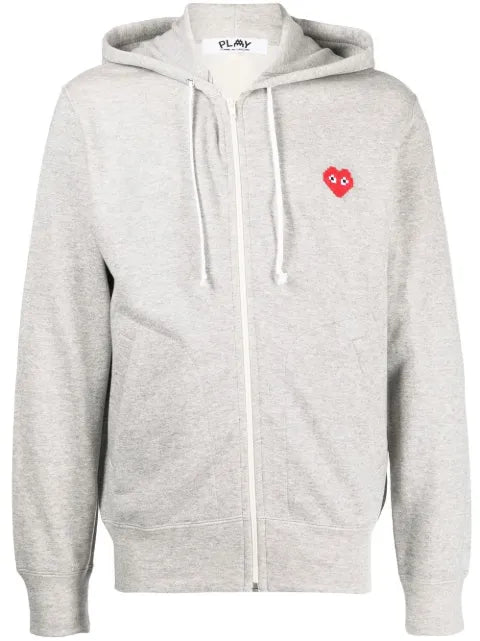 Comme Des Garçons Play logo-patch zip-up hoodie