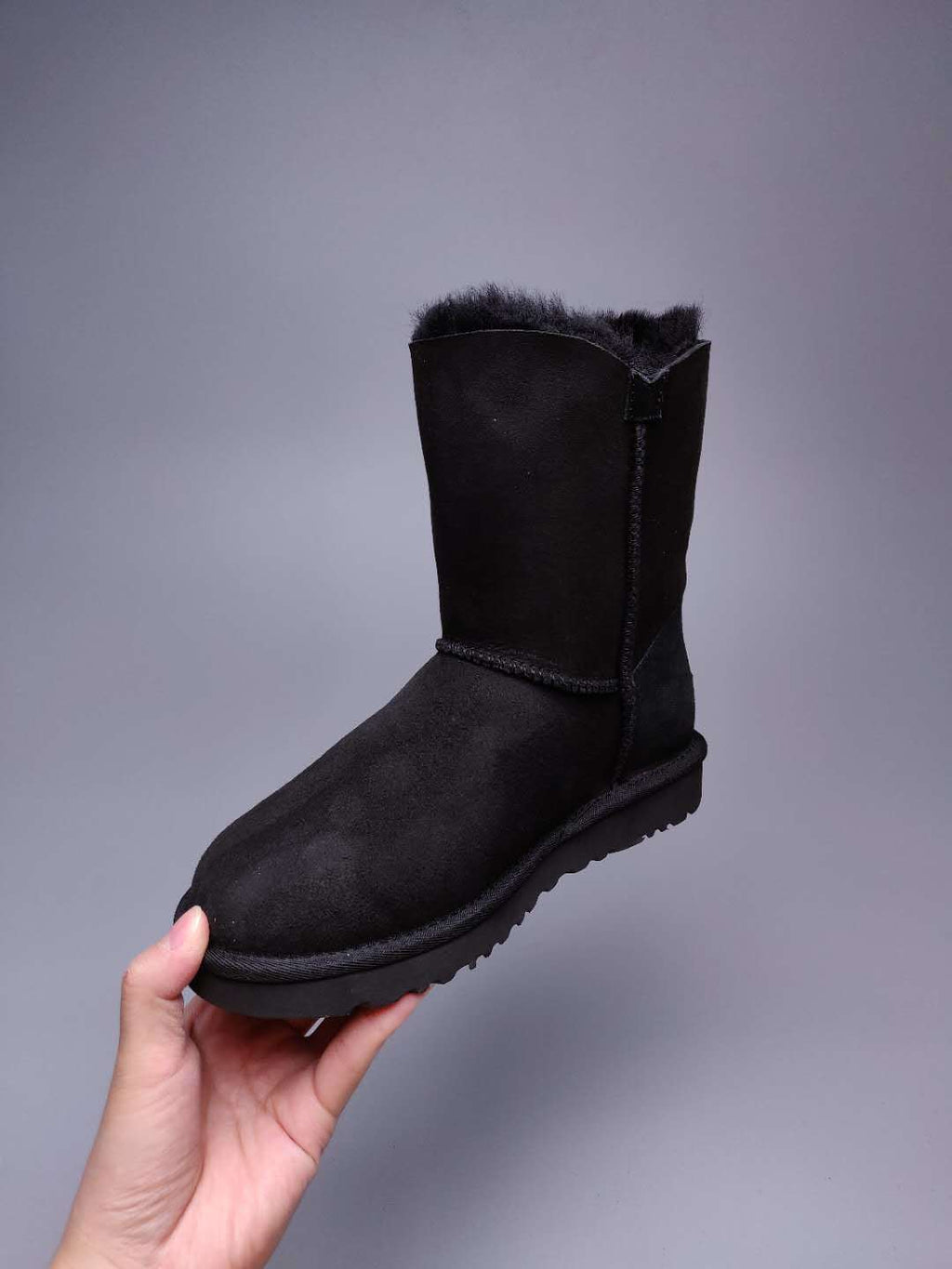 Black Side-Zip Mid-Calf Boots – In Stock