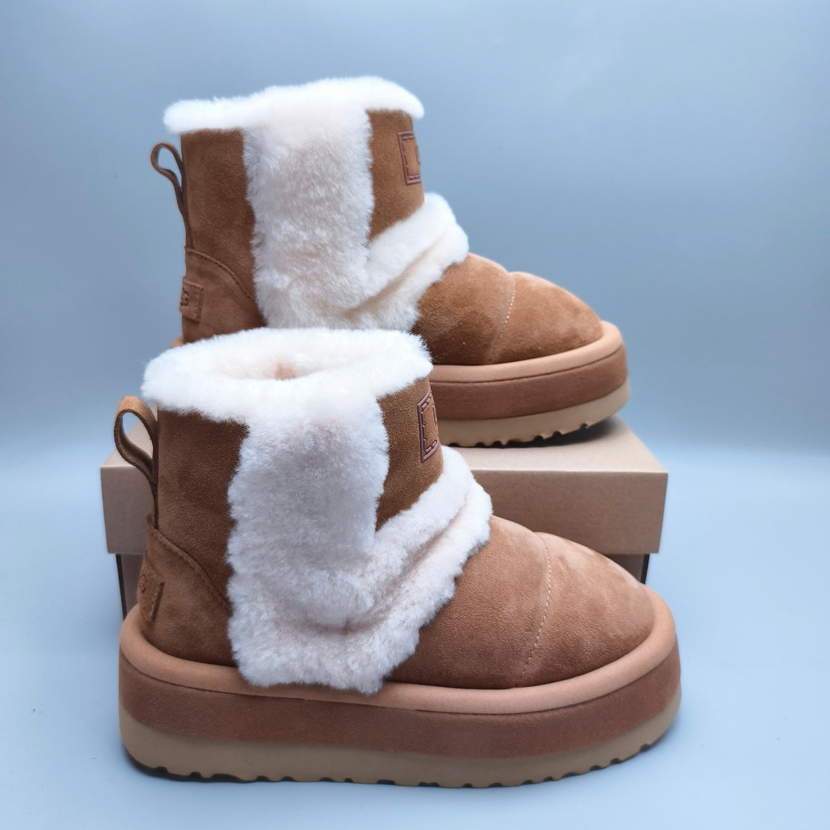 Chestnut Caterpillar Chunky Sole Mid-Top Casual Sneakers – In Stock