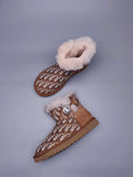 Chestnut Dior-Style Woven Texture Boots – In Stock