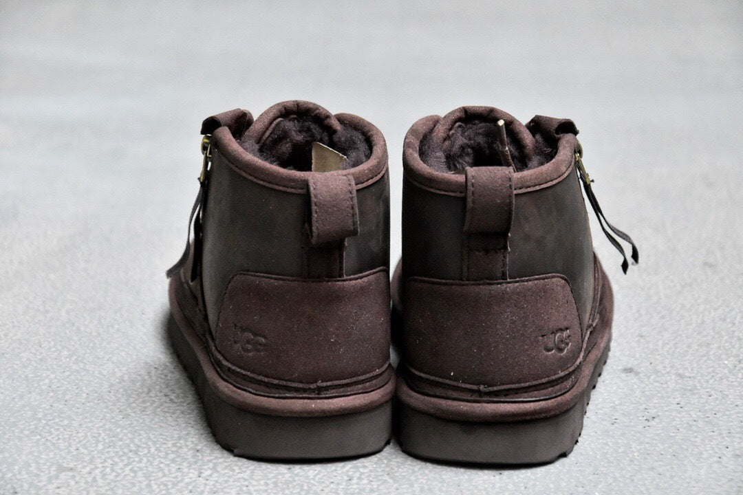 Crazy Horse Leather Zipper Men’s Boots – In Stock