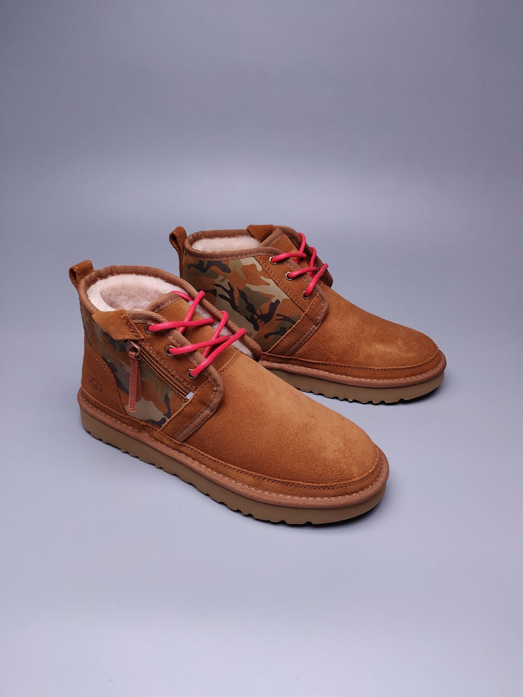 Chestnut Color-Block Camo Men’s Sneakers – In Stock