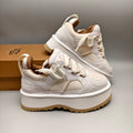 White Chunky Dad Sneakers – Lace-Up Casual, In Stock