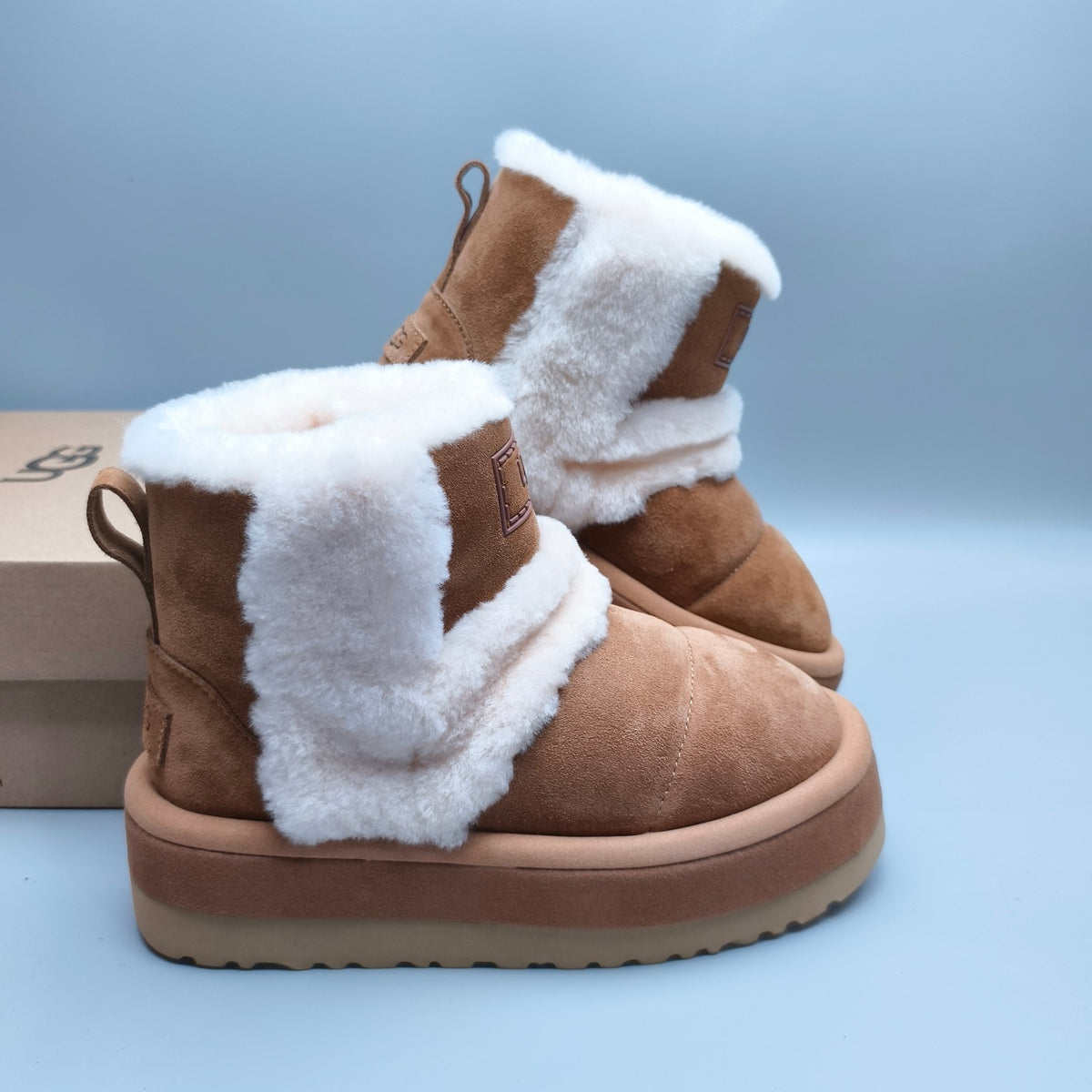 Chestnut Caterpillar Chunky Sole Mid-Top Casual Sneakers – In Stock