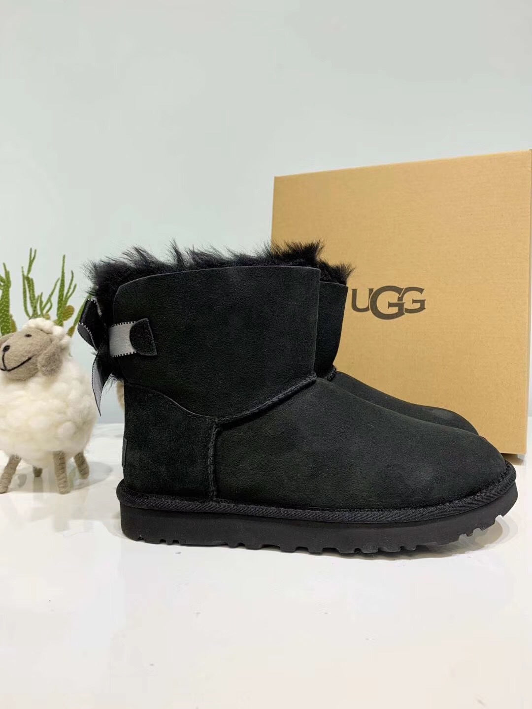Black Bow Glitter Winter Boots – Mukosi Featured Style, In Stock