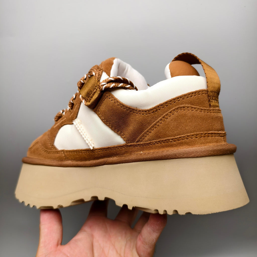Chestnut Chunky Dad Sneakers – Lace-Up Casual, In Stock