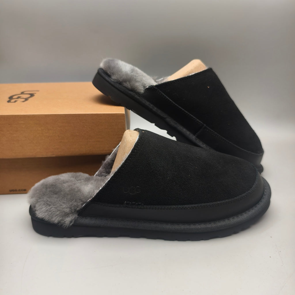 Black Ultra-Light Plush Casual Slippers Men’s – In Stock