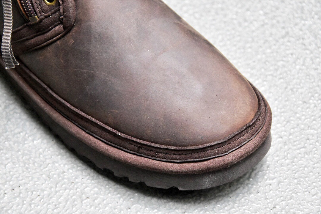 Crazy Horse Leather Zipper Men’s Boots – In Stock