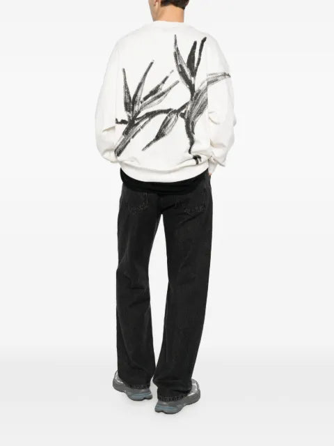 BOSS graphic-print logo-embroidered sweater