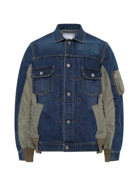 sacai layered-design denim jacket