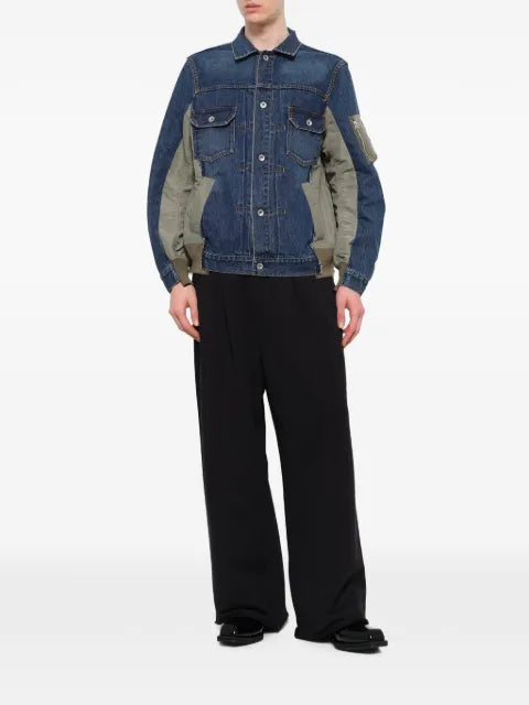 sacai layered-design denim jacket