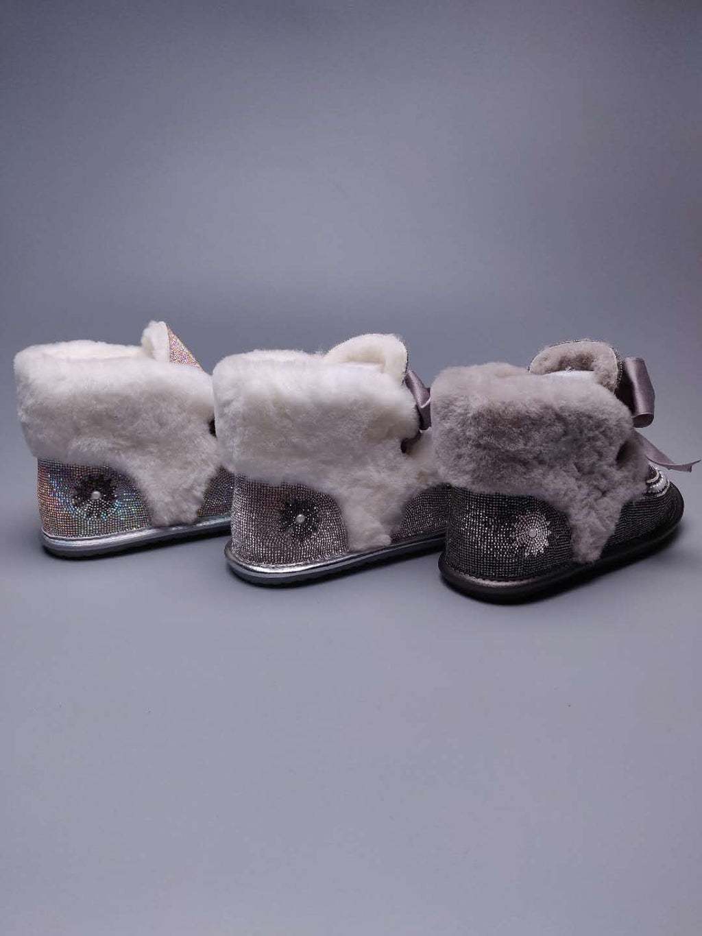 Iridescent Daisy Crystal-Embellished Ribbon Shoes – In Stock
