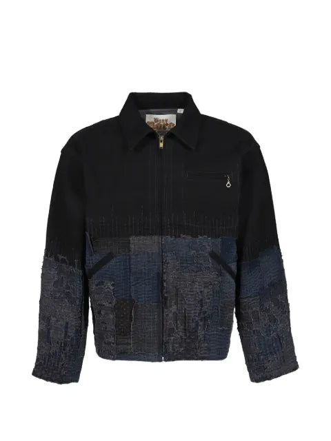 Dear BORO zip-fastening patchwork jacket