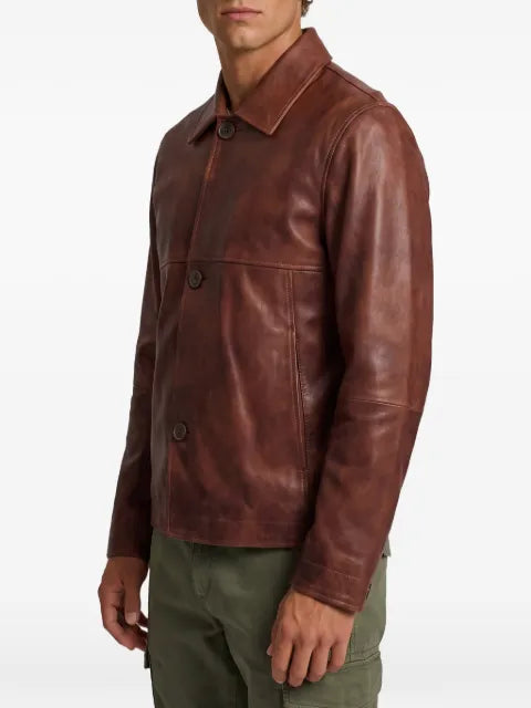 Arma Steep button-up leather jacket