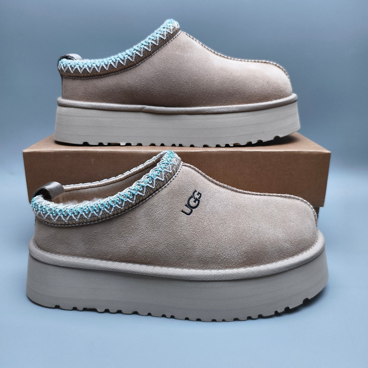 Beige Ethnic-Inspired Chunky Sole Casual Sneakers – In Stock