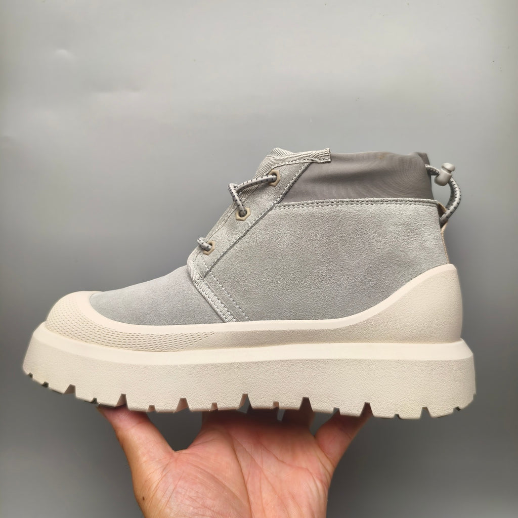 Light Grey High-Top Trendy Casual Sneakers – In Stock
