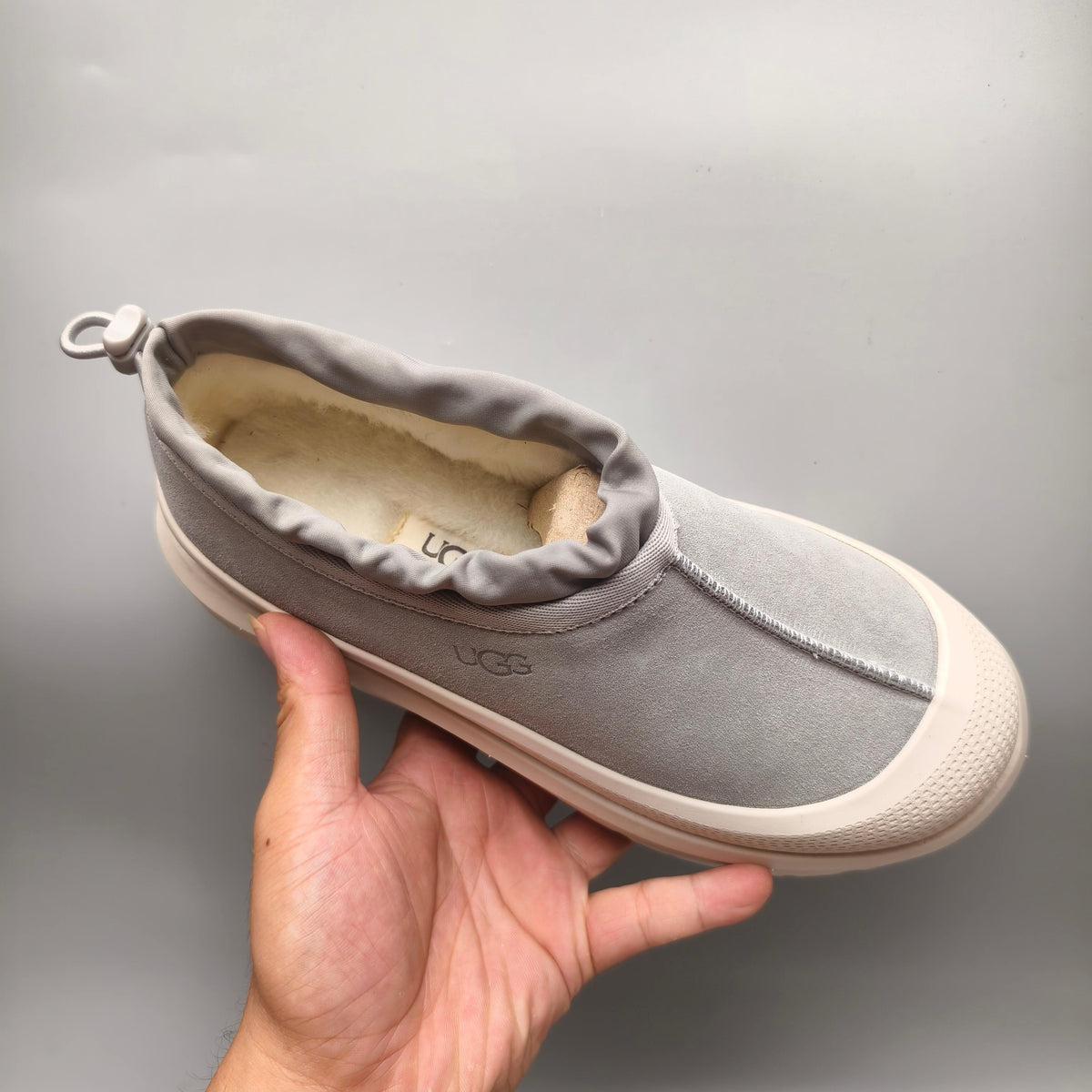 Light Grey Slip-On Trendy Casual Sneakers – In Stock