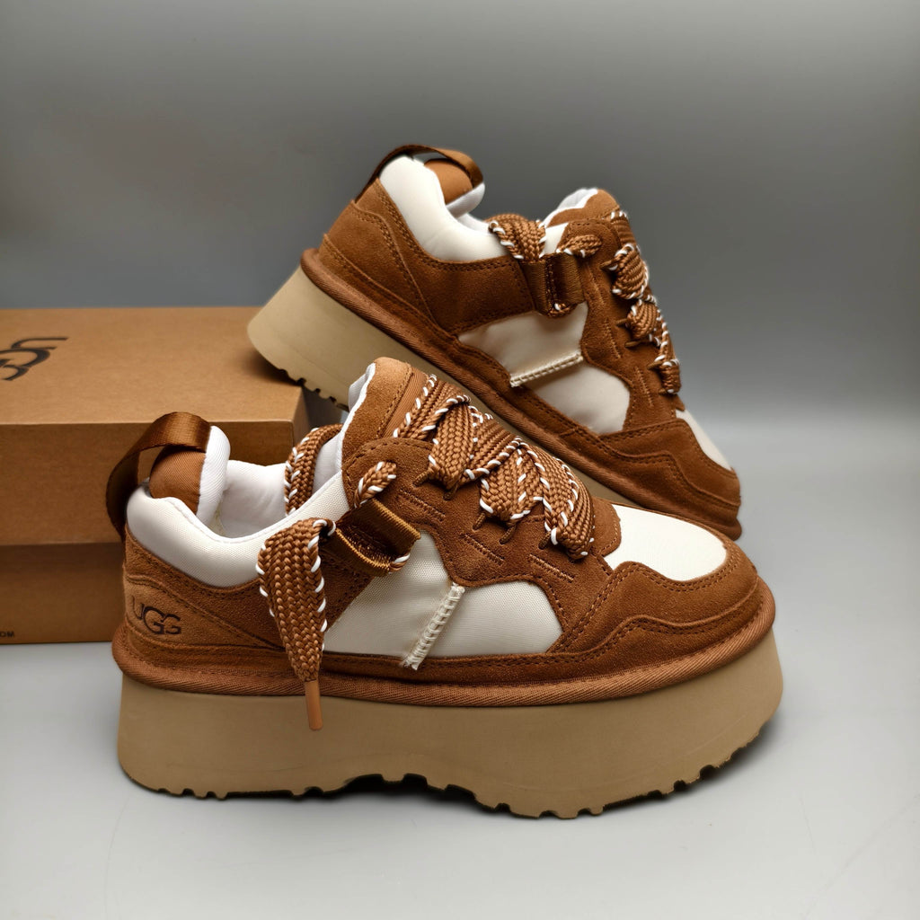 Chestnut Chunky Dad Sneakers – Lace-Up Casual, In Stock