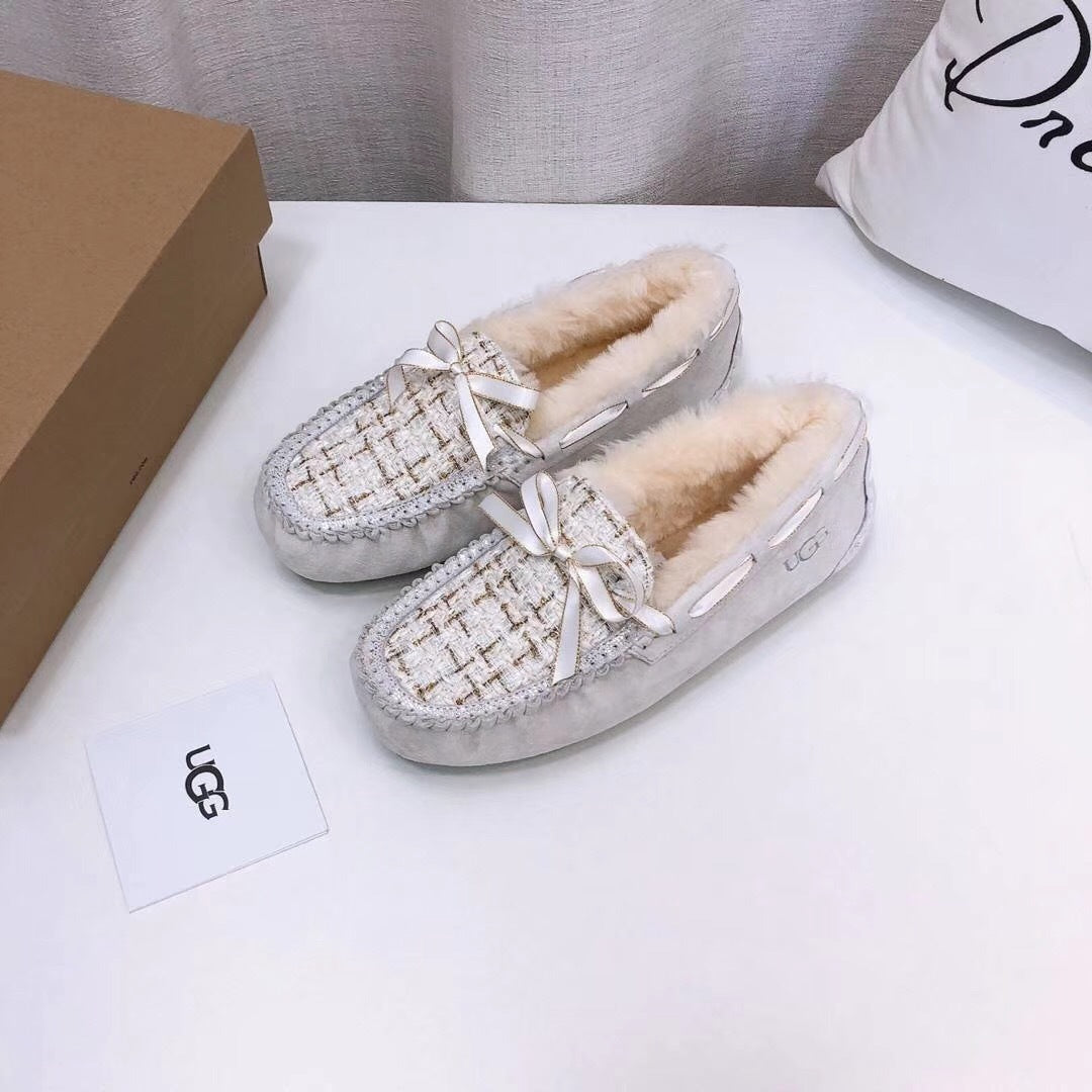 Pearl White Chanel-Style Studded Loafers – Sophisticated & Chic