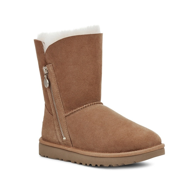 Chestnut Side-Zip Mid-Calf Boots – In Stock