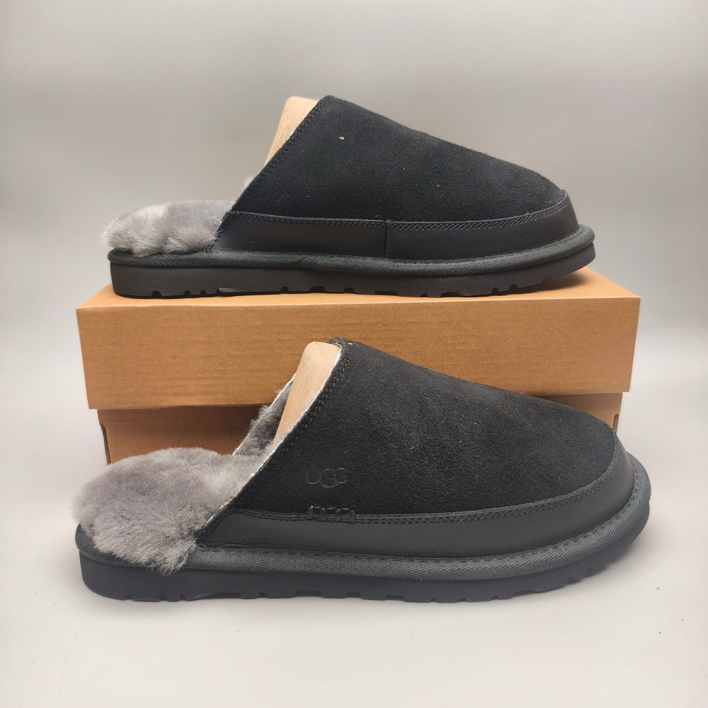 Black Ultra-Light Plush Casual Slippers Men’s – In Stock
