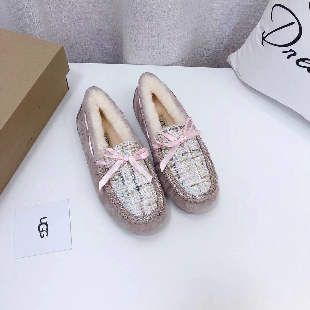 Dusty Pink Chanel-Style Studded Loafers – Sophisticated & Chic