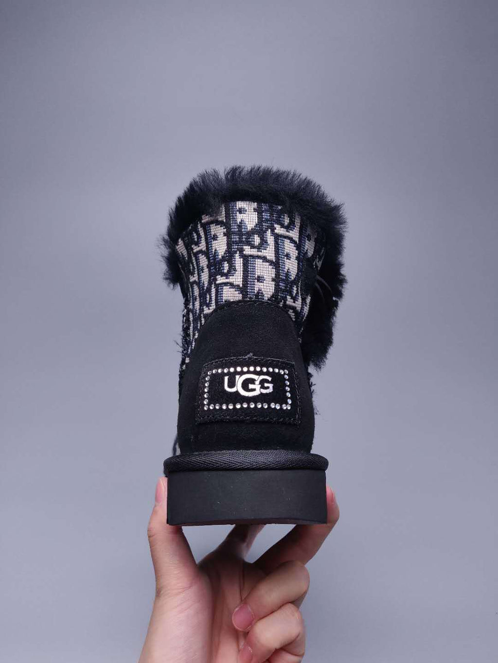 Black Dior-Style Woven Texture Boots – In Stock