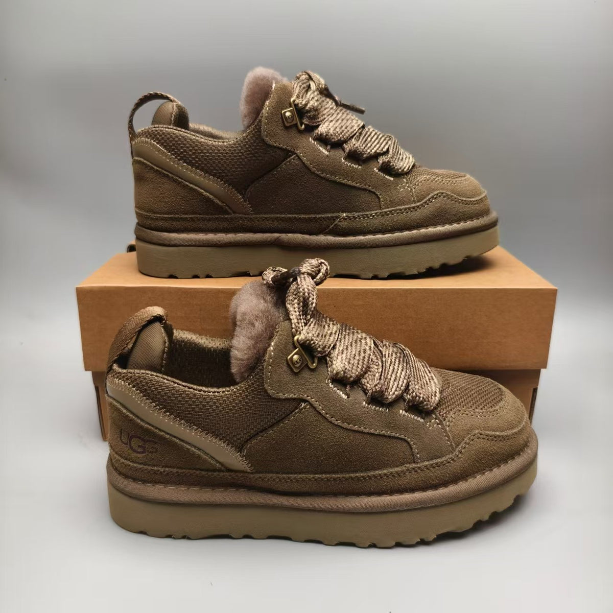 Walnut Mesh Couples Casual Sneakers – In Stock