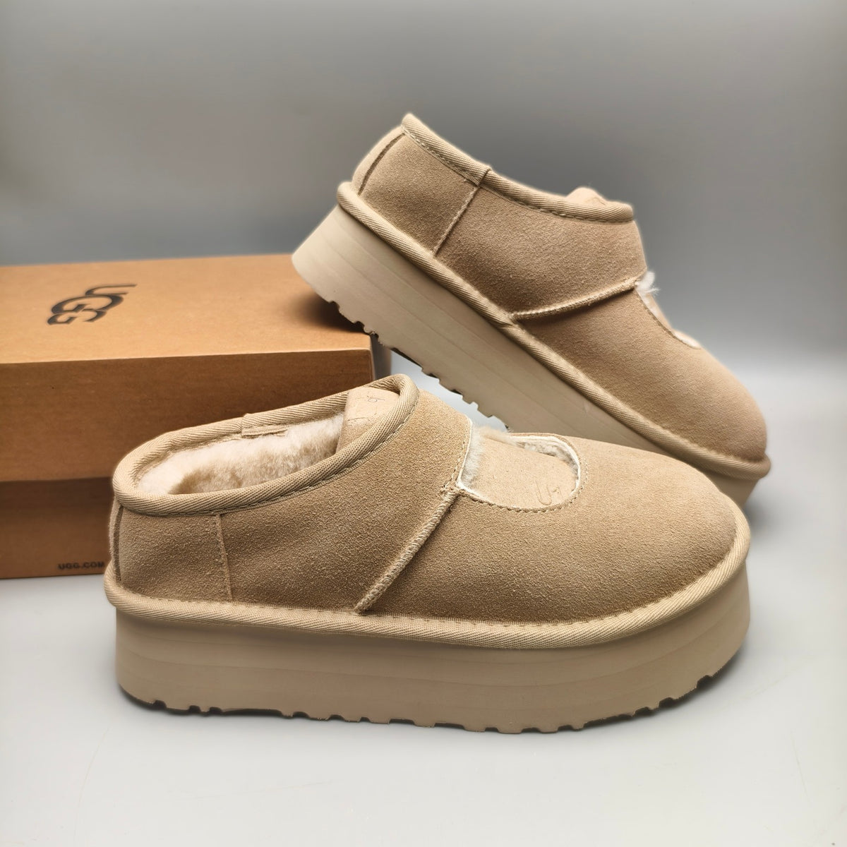 Sand Mary Jane Thick-Sole Fashion Shoes – In Stock