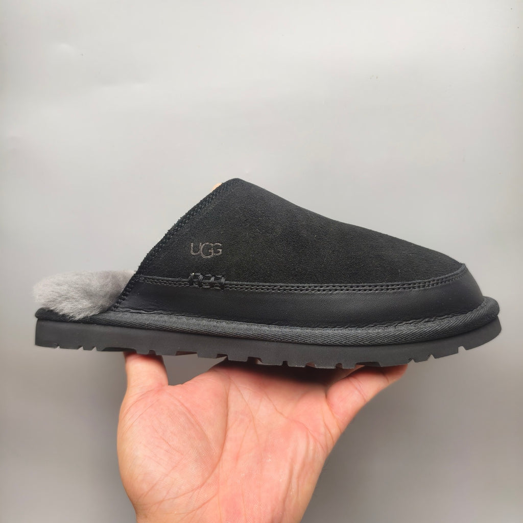 Black Ultra-Light Plush Casual Slippers Men’s – In Stock