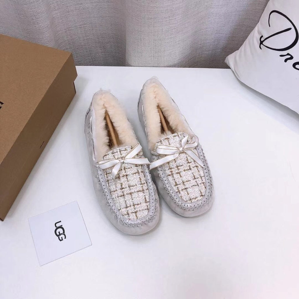 Pearl White Chanel-Style Studded Loafers – Sophisticated & Chic