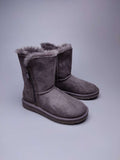 Grey Side-Zip Mid-Calf Boots – In Stock
