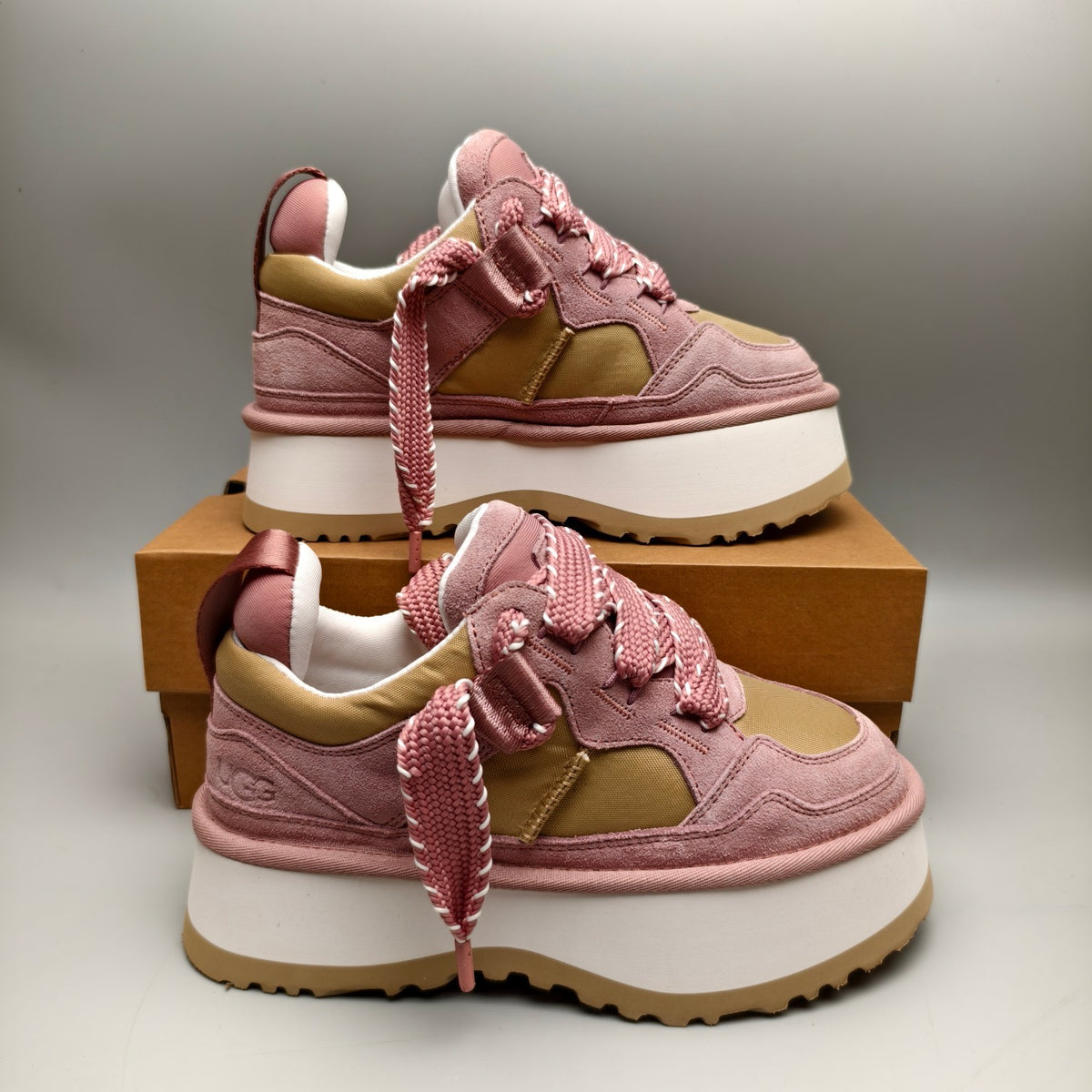 Pink Chunky Dad Sneakers – Lace-Up Casual, In Stock
