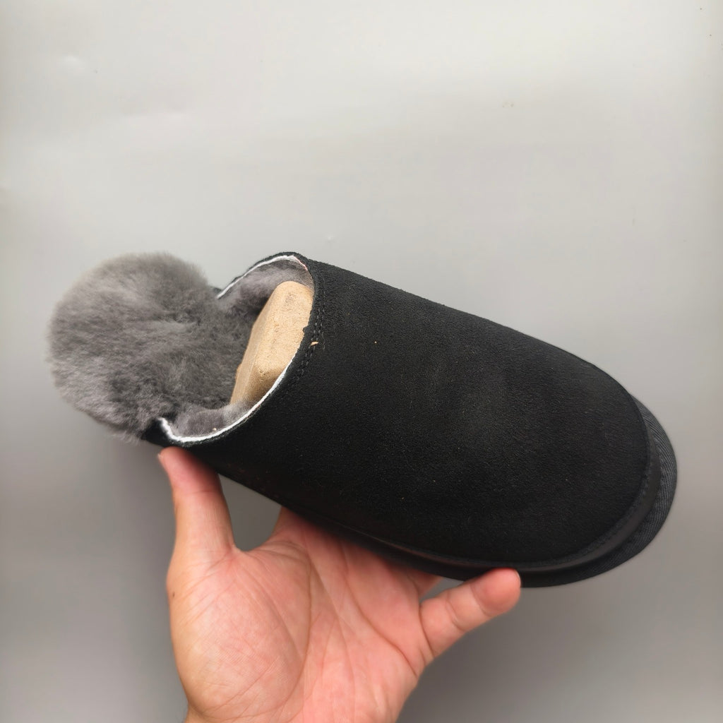 Black Ultra-Light Plush Casual Slippers Men’s – In Stock