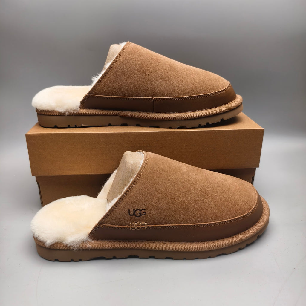 Chestnut Ultra-Light Plush Casual Slippers Men’s – In Stock