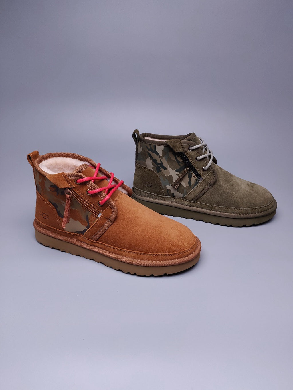 Army Green Color-Block Camo Men’s Sneakers – In Stock