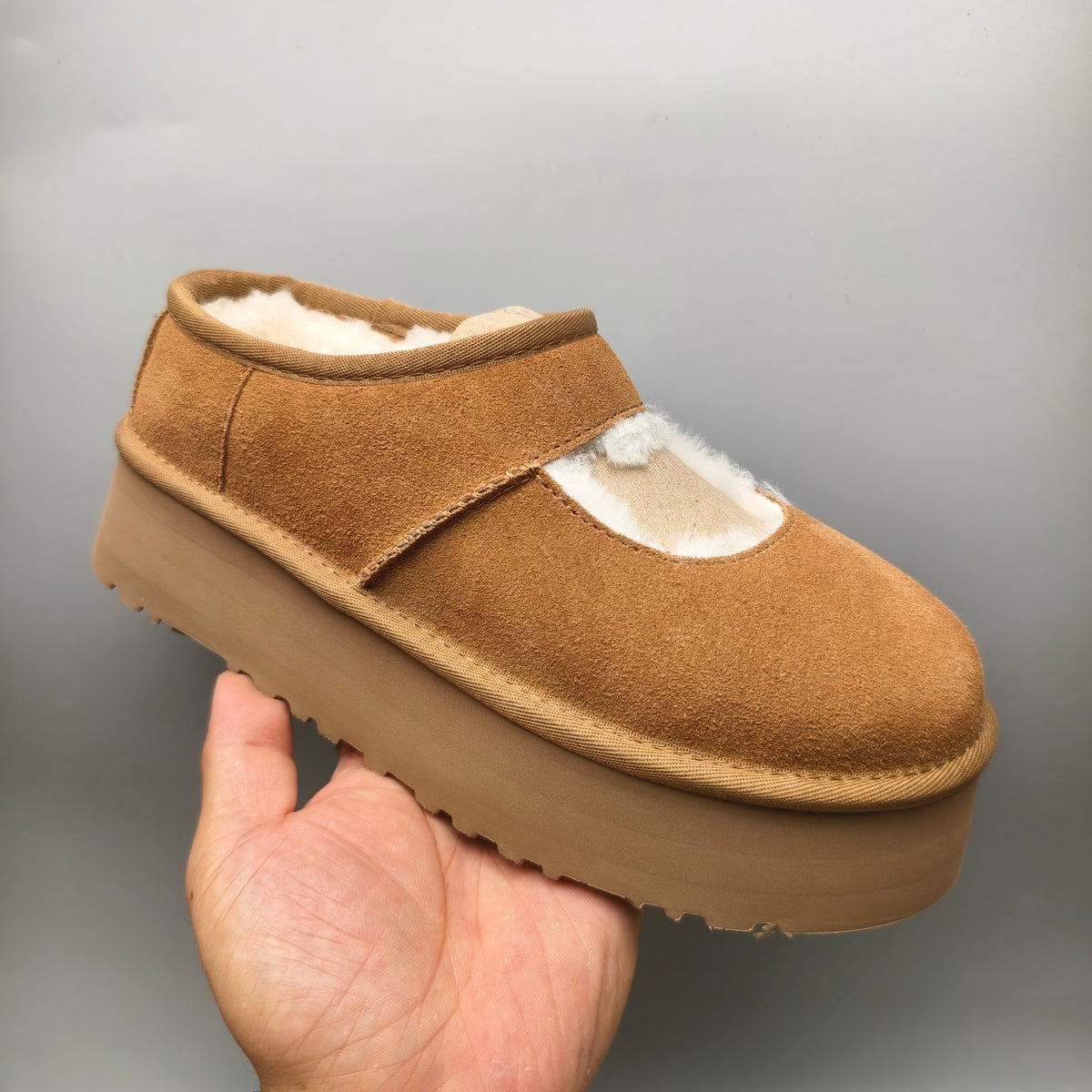 Chestnut Mary Jane Thick-Sole Fashion Shoes – In Stock