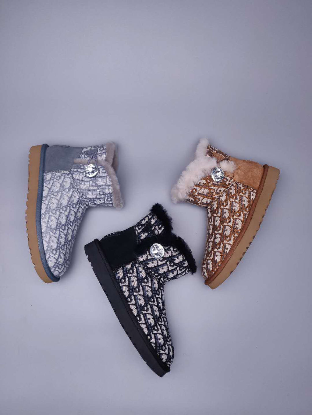 Black Dior-Style Woven Texture Boots – In Stock